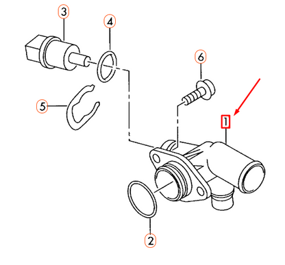 NEW AUDI A4 B7 REAR CENTER WATER CONNECTION 06D121132C ORIGINAL