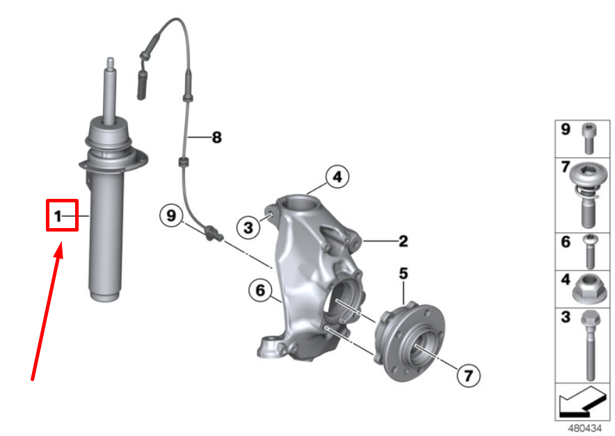 new bmw 3 f30 front left shock absorber 6874373 31316874373 original