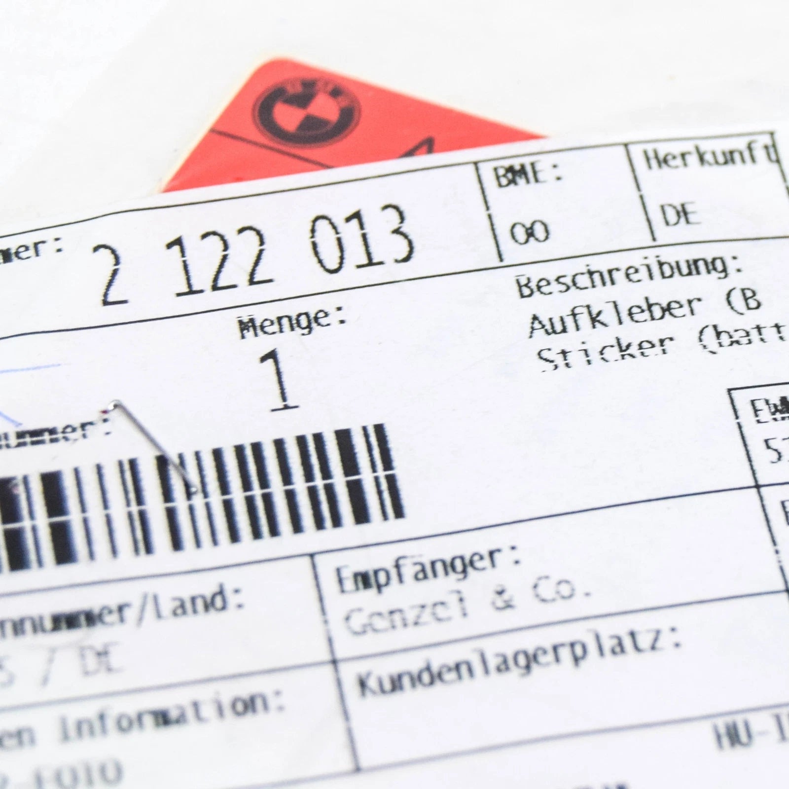 NEW BMW 8 E31 WARNING BATTERY STICKER LABEL 71212122013 2122013 ORIGINAL