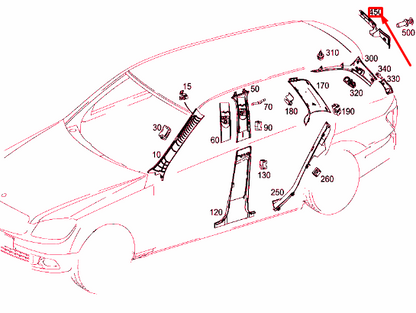 NEW MERCEDES-BENZ C S204 REAR PANEL DOOR LEFT HINGE COVER A2046931733 ORIGINAL