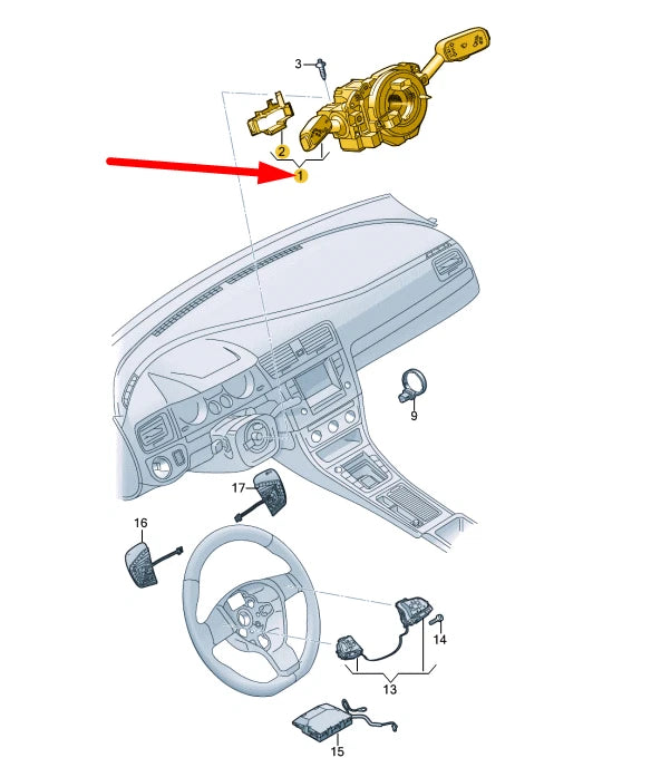NEW VOLKSWAGEN ARTEON 3H7 STEERING COLUMN COMBI SWITCH 5Q1953521HRIGI ORIGINAL