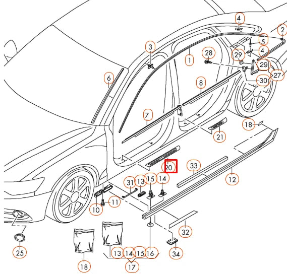 NEW AUDI A6 C7 S-LINE FRONT DOOR L/R SILL PLATE SET 4G0853373B9B9