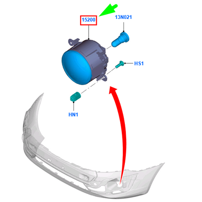 new ford tourneo custom front fog light 4f93-15k201-aa 4550597 original