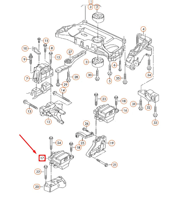 NEW VOLKSWAGEN BEETLE A5 LEFT GEARBOX SUPPORT 1K0199555CG ORIGINAL