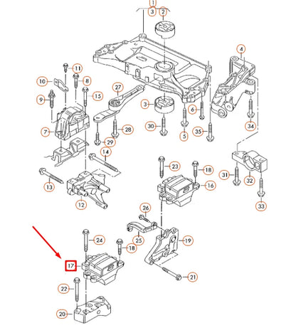 NEW VOLKSWAGEN BEETLE A5 LEFT GEARBOX SUPPORT 1K0199555CG ORIGINAL
