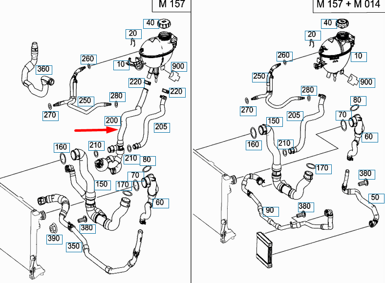 NEW MERCEDES-BENZ E-CLASS W212 EXPANSION TANK HOSE A2125015782 ORIGINAL
