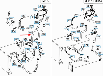 NEW MERCEDES-BENZ E-CLASS W212 EXPANSION TANK HOSE A2125015782 ORIGINAL