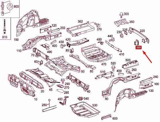 NEW MB E T-MODEL S211 REAR END FLOOR RIGHT REINFORCEMENT A2116105825 ORIGINAL