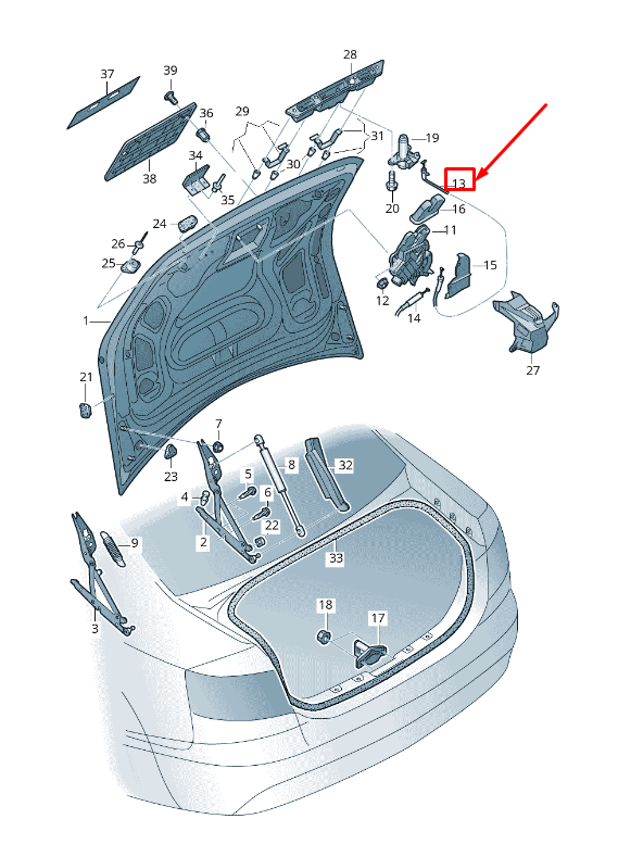 new audi a6 avant c6 rear lid lock cable 4f5827531 original