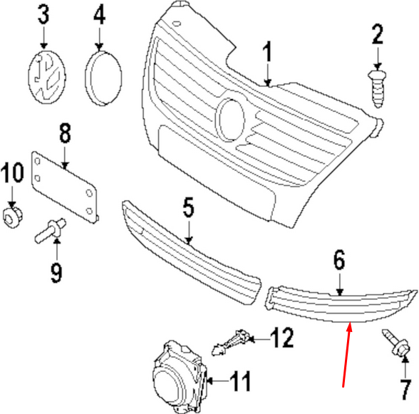 NEW VOLKSWAGEN PASSAT CC A6 FRONT BUMPER RIGHT GRILLE 3C8853666B9B9 ORIGINAL