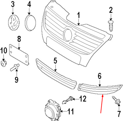 NEW VOLKSWAGEN PASSAT CC A6 FRONT BUMPER RIGHT GRILLE 3C8853666B9B9 ORIGINAL