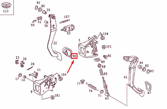NEW MERCEDES-BENZ VITO BUS W639 BRAKE PEDAL RUBBER A2012920082 ORIGINAL