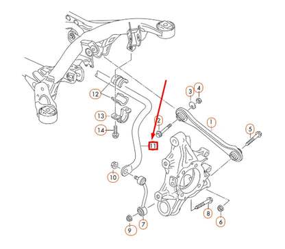 NEW VOLKSWAGEN TOUAREG 7P REAR STABILIZER BAR 7P0511025G ORIGINAL