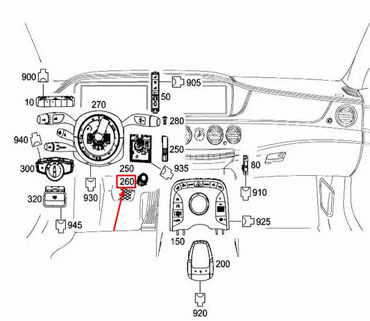 NEW MERCEDES-BENZ S W222 IGNITION BUTTON START-STOP SWITCH A2229059407 ORIGINAL