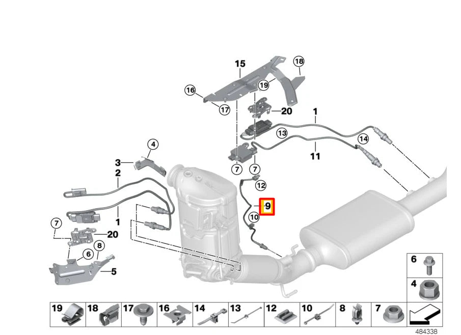 NEW BMW 1 F40 LAMBDA OXYGEN SENSOR 13628589817 ORIGINAL