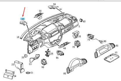 NEW MB SPRINTER W903 INSTRUMENT PANEL LEFT LOUDSPEAKER COVER A9016892608
