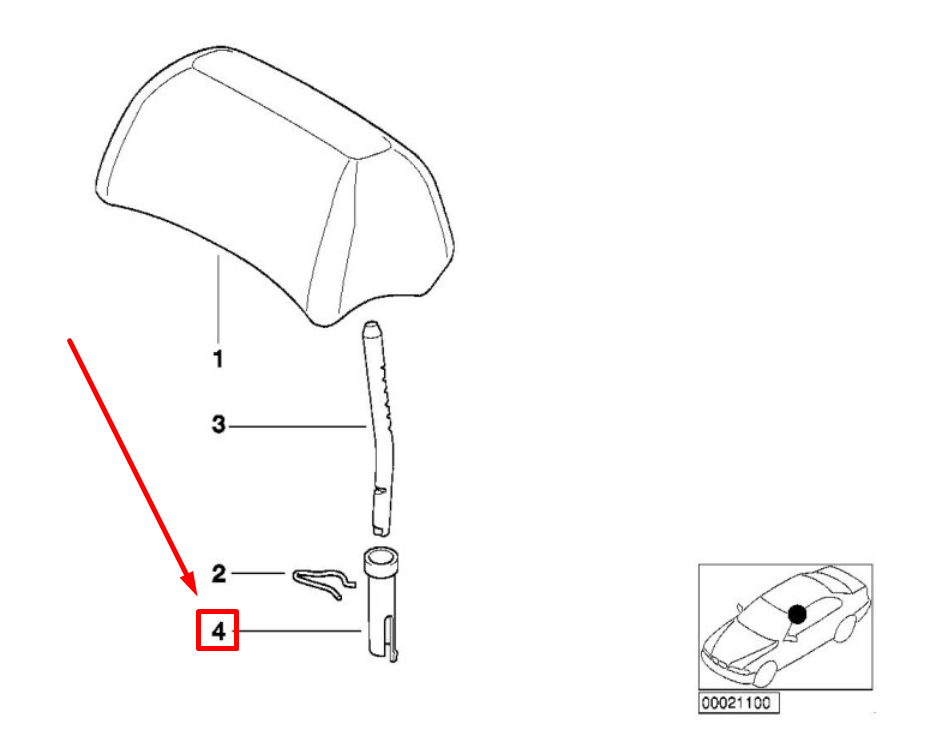new bmw 3 e46 rear headrest guide 52208208877 8208877 original