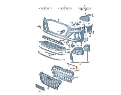 NEW AUDI RS5 8W6 FRONT LEFT UPPER GRILLE TRIM STRIP 8W6807801
