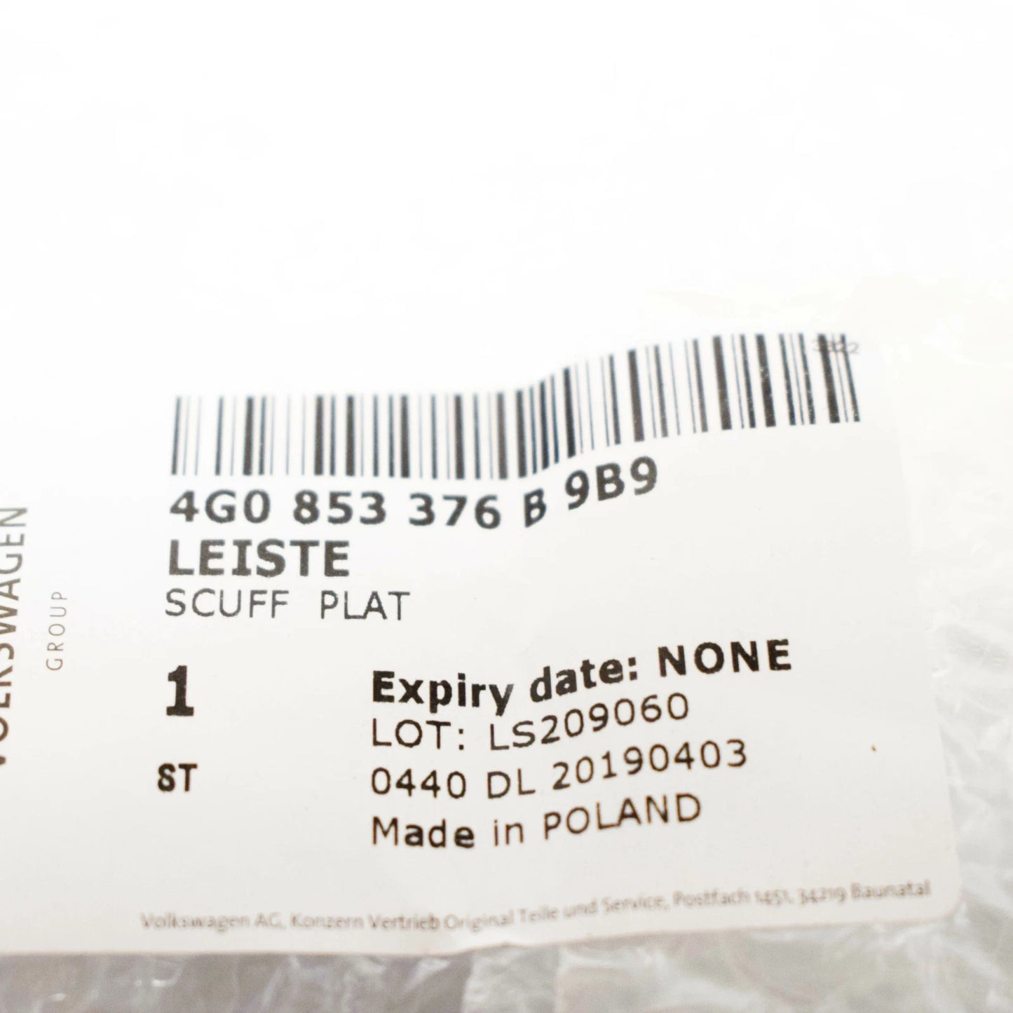 NEW AUDI A6 C7 REAR RIGHT DOOR SILL STRIP S-LINE 4G0853376B9B9