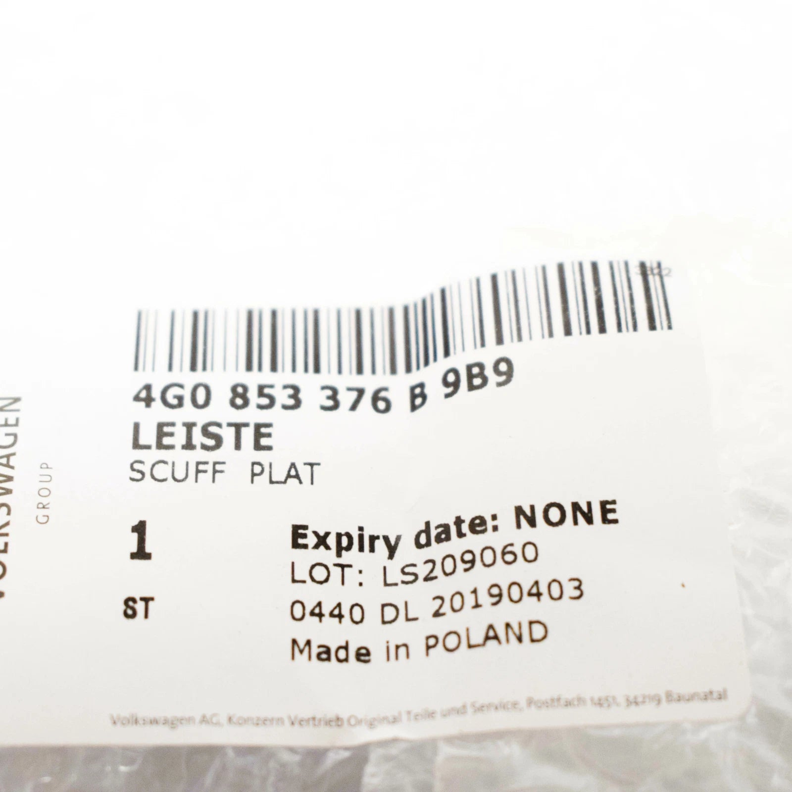 NEW AUDI A6 C7 REAR RIGHT DOOR SILL STRIP S-LINE 4G0853376B9B9