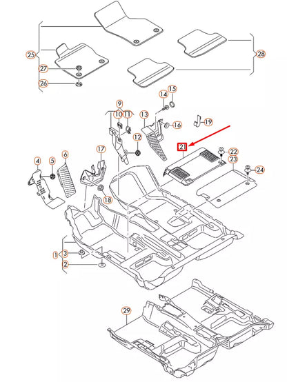 NEW AUDI A3 8V AMPLIFIER COVER 8V0863051 ORIGINAL