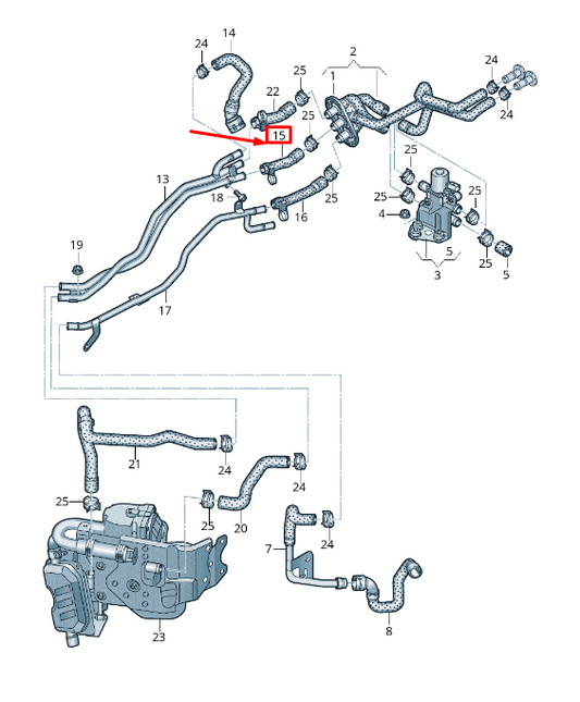 new audi q5 fy engine coolant hose 80a265316c original