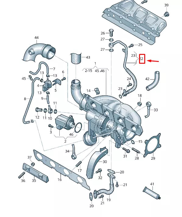 NEW VW TRANSPORTER VI T6 OIL FEED PIPE 06J145778Q