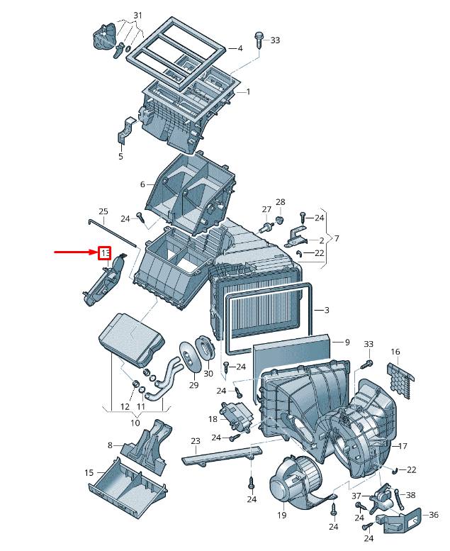 NEW VW TRANSPORTER VI T6 AIR GUIDE HOUSING COVER RHD 7H2815159 ORIGINAL