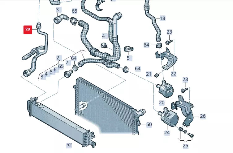 NEW VW SHARAN 7N RIGHT ADDITIONAL COOLING RADIATOR HOSE 7N0121064K