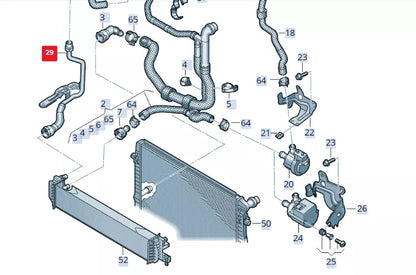 NEW VW SHARAN 7N RIGHT ADDITIONAL COOLING RADIATOR HOSE 7N0121064K