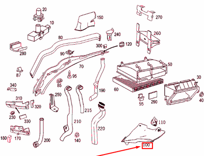 NEW MERCEDES-BENZ C W203 AIR DUCT COVER LHD A2038301513 ORIGINAL