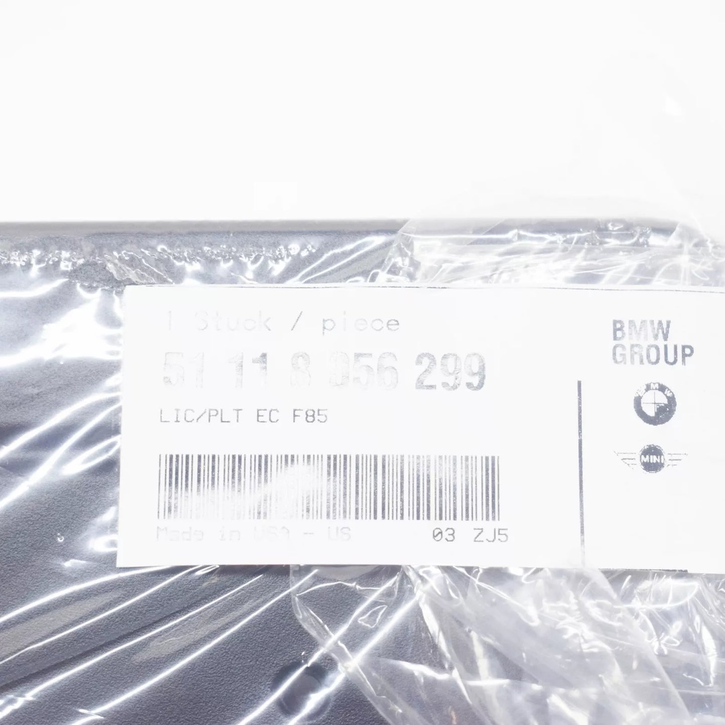 NEW BMW X5 F85 FRONT M BUMPER LICENSE NUMBER PLATE 51118056299 8056299 ORIGINAL