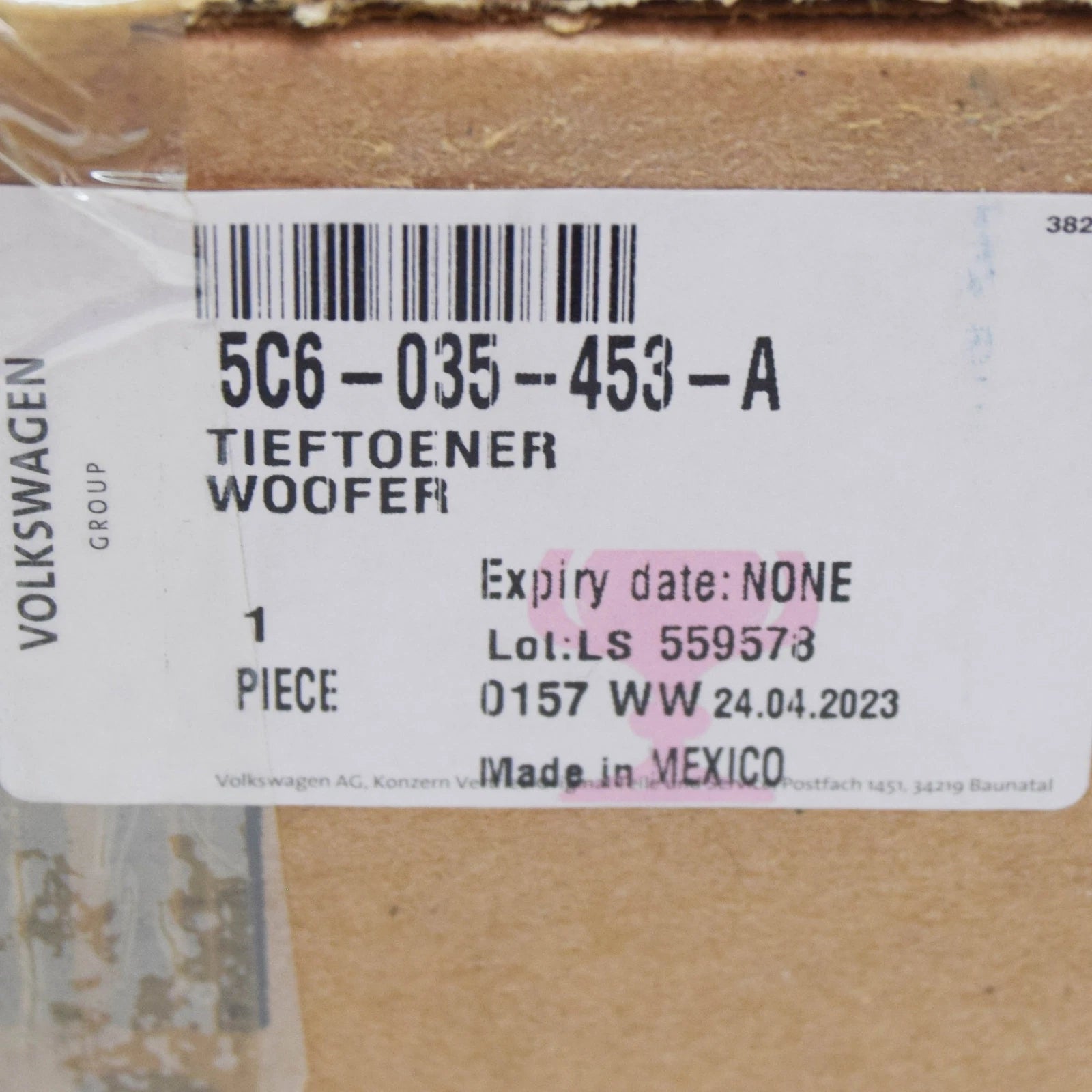 NEW VOLKSWAGEN JETTA A6 FRONT DOOR BASS LOUDSPEAKER 5C6035453A ORIGINAL