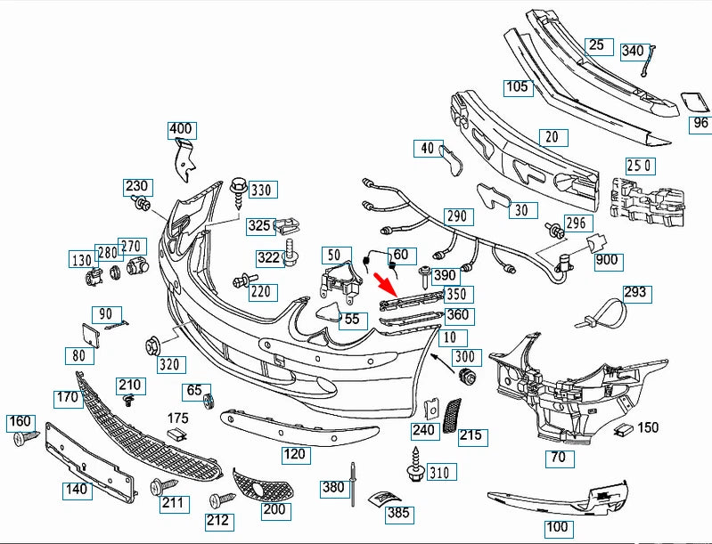 NEW MERCEDES-BENZ SL R230 FRONT LEFT BUMPER BRACKET A2308800514