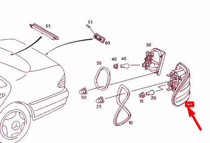 NEW MERCEDES-BENZ E W210 REAR LEFT TAILLIGHT USA A210820356464 ORIGINAL