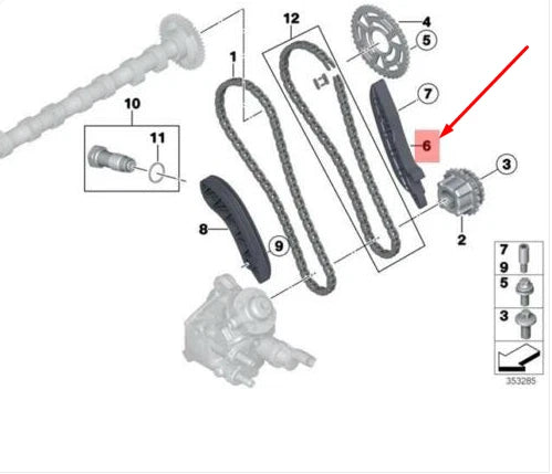 NEW BMW 1 F20 TIMING CHAIN GUIDE RAIL 11318576290 8576290 ORIGINAL