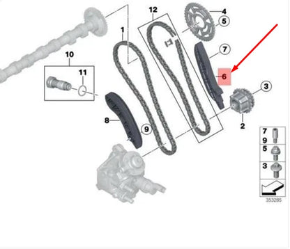 NEW BMW 1 F20 TIMING CHAIN GUIDE RAIL 11318576290 8576290 ORIGINAL