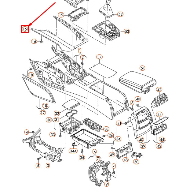 NEW AUDI A6 4G C7 CENTRE CONSOLE TRIM BRUSHED ALUMINIUM 4G0864261K1NK ORIGINAL