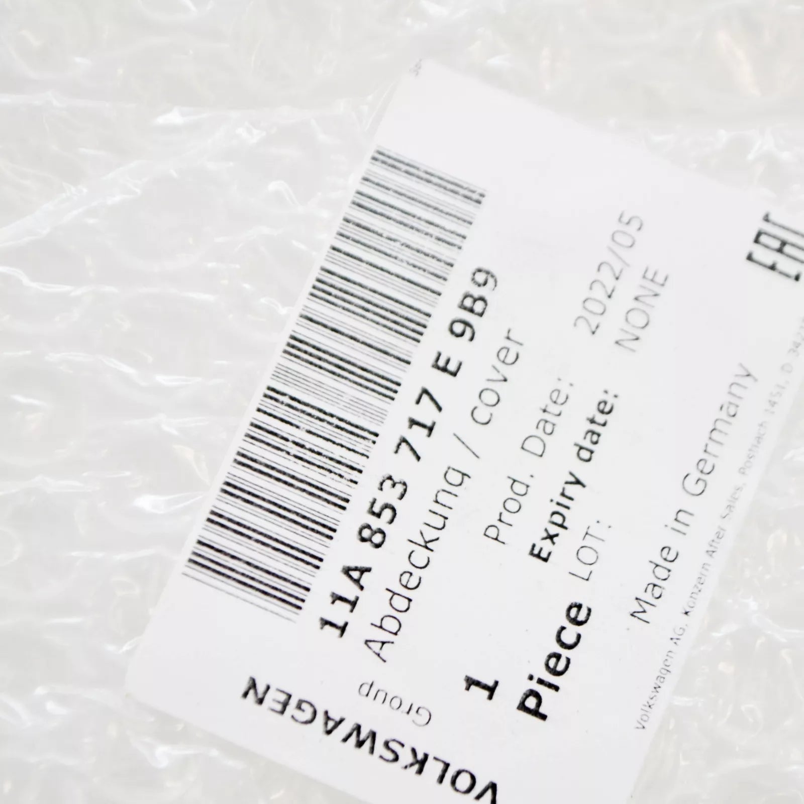 NEW VOLKSWAGEN ID.4 E21 FRONT LEFT FENDER MOLDING 11A853717E9B9