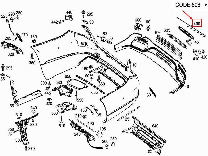 new mercedes-benz s w222 rear bumper parking aid wiring a2225408934 original