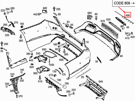 new mercedes-benz s w222 rear bumper parking aid wiring a2225408934 original