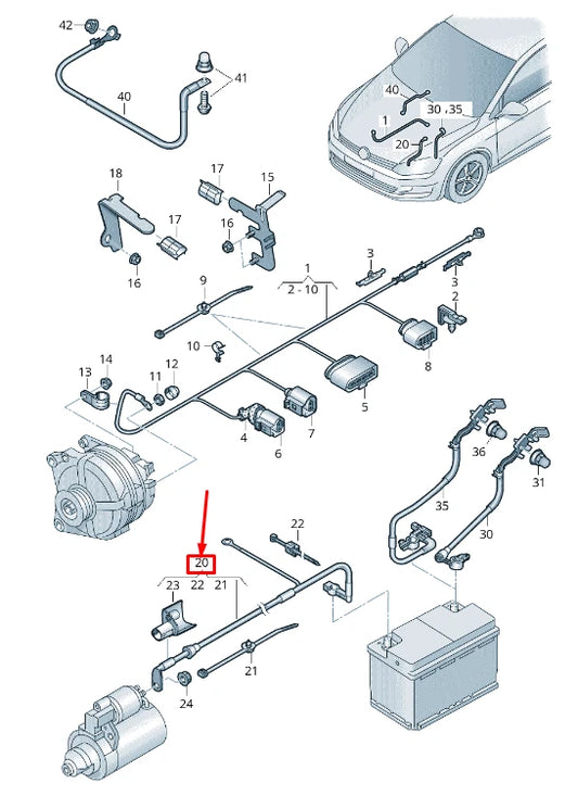 NEW AUDI Q2 GA POSITIVE BATTERY CABLE 5Q0971228F