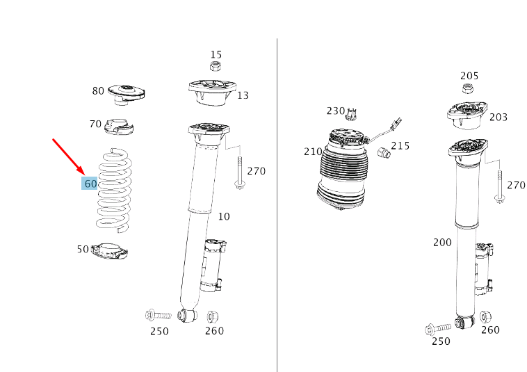 new mercedes-benz cls c257 rear coil spring a2133240304 gen7uine original