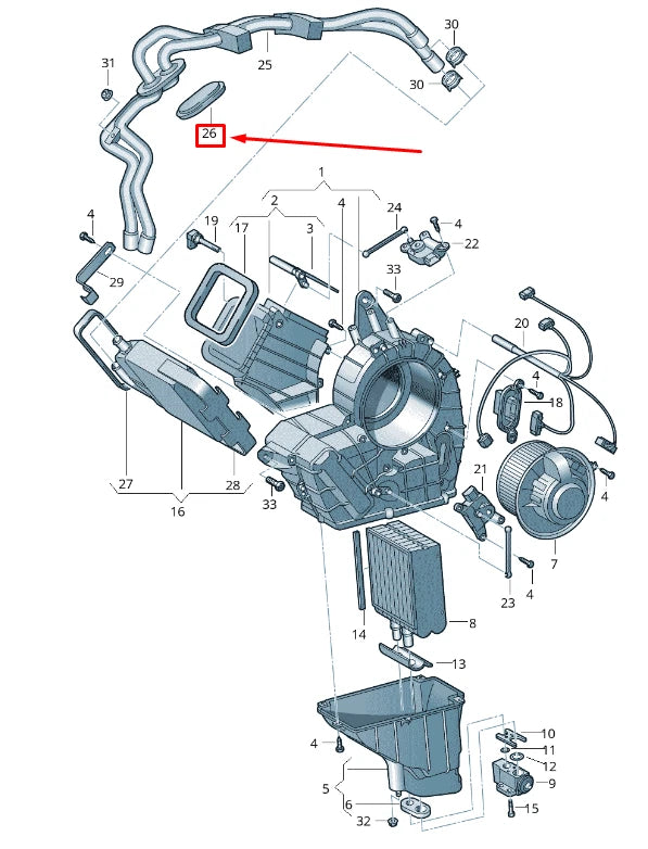 NEW VW TRANSPORTER VI T6 AIR CONDITIONING BUNGS 7H0819598