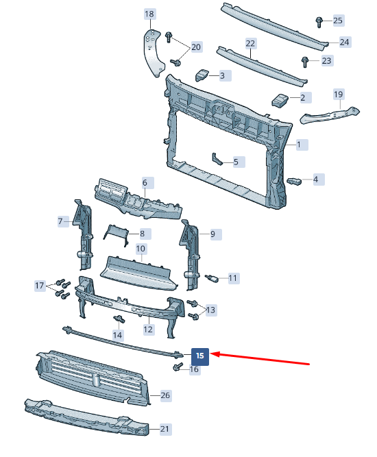 new skoda kamiq nw4 front panel lower cross member 654807651a original