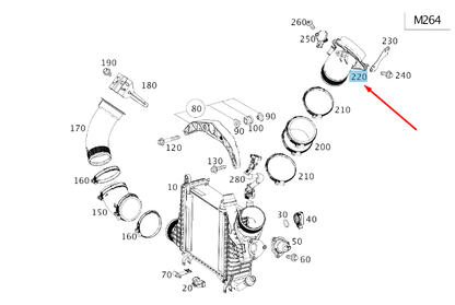 NEW MB CLS C257 CHARGE AIR COOLER LEFT AIR MANIFOLD A2640980300 ORIGINAL
