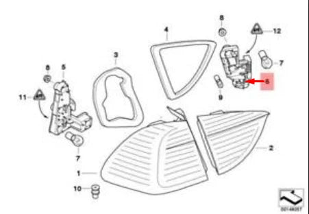 NEW BMW 3 E91 REAR RIGHT TAIL LIGHT BULB SOCKET 63217183844 ORIGINAL