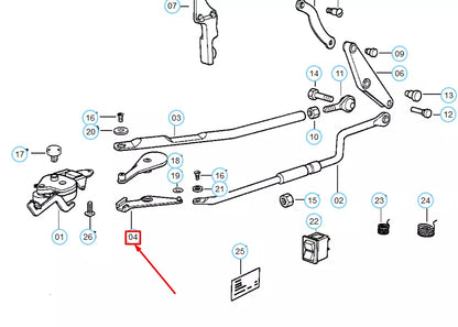 NEW BMW 3 CONVERTIBLE E30 FOLDING TOP ROD LEVER 54348112788 ORIGINAL