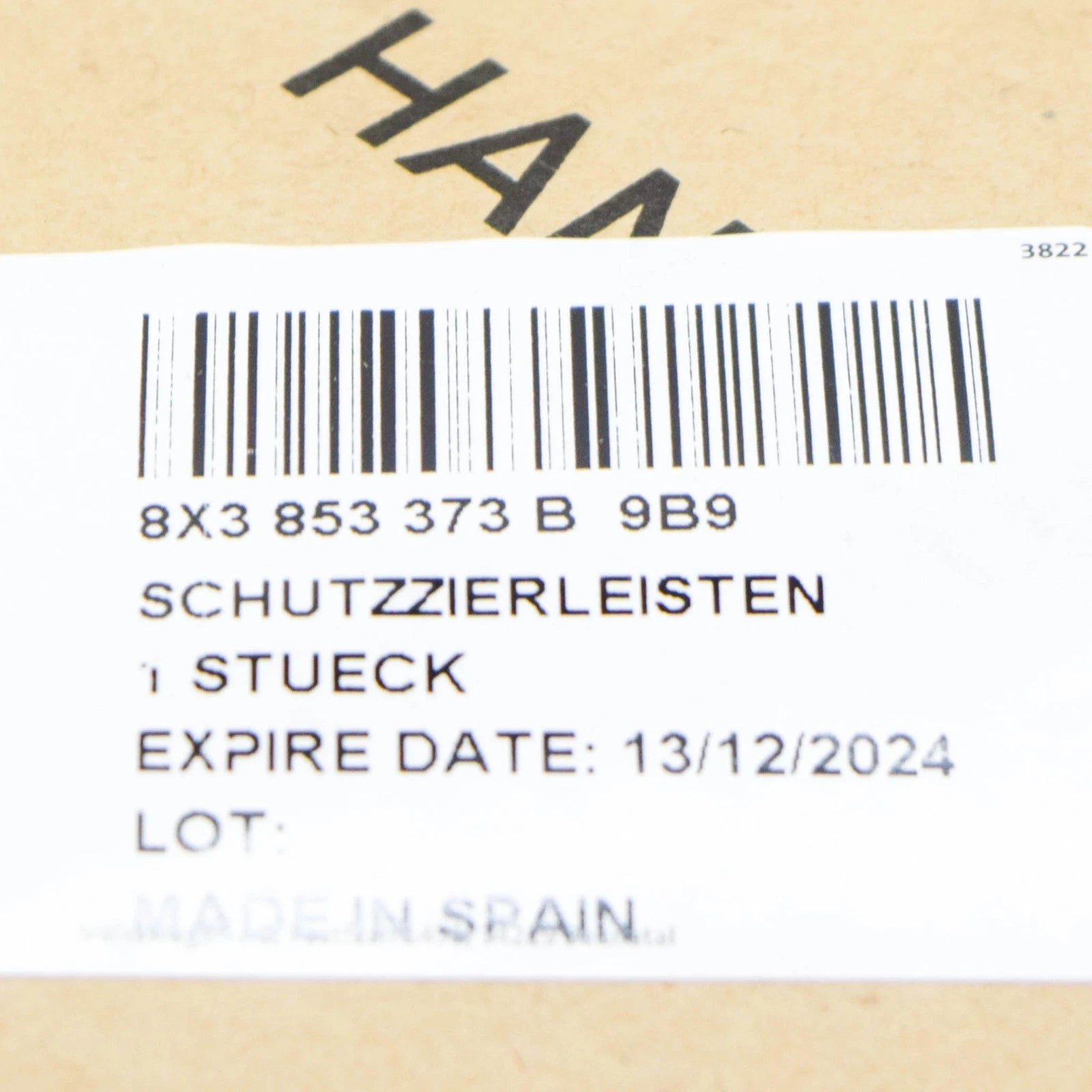 NEW AUDI A1 8X FRONT DOOR SILL TRIM STRIP INSERT S-LINE 8X3853373B9B9 ORIGINAL