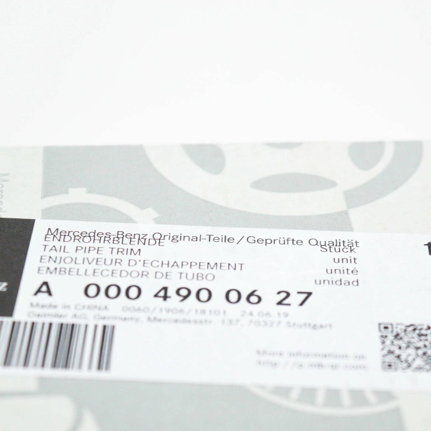NEW MB C W205 REAR RIGHT EXHAUST CHROME TAILPIPE END A0004900627 ORIGINAL